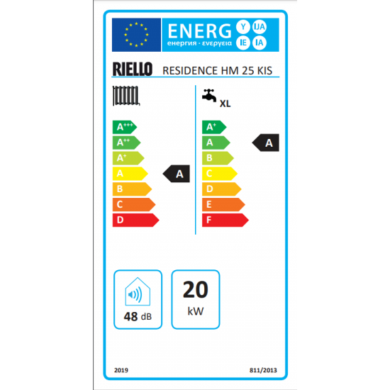 Επίτοιχος λέβητας Αερίου Συμπύκνωσης RIELLO RESIDENCE HM 25KW