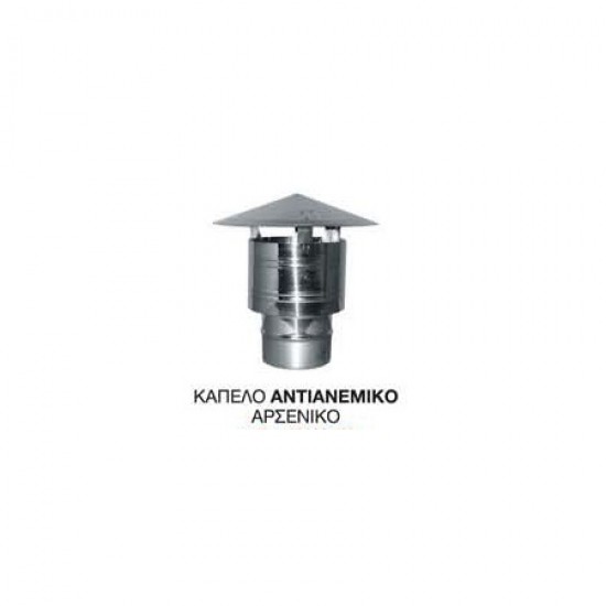 Καπέλο Αντιανεμικό INOX Μονού Τοιχώματος